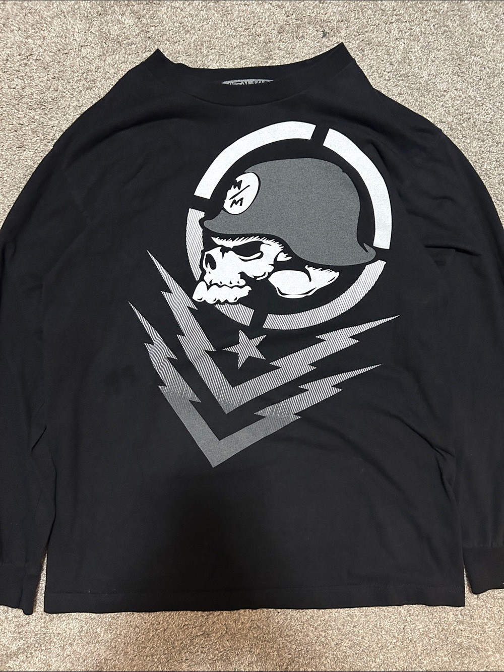 Y2K Metal Mulisha Black Skull Graphic Long Sleeve Shirt